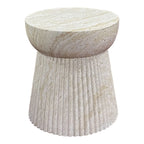 Table d’appoint en fibre minérale rainurée Ø37x43 cm