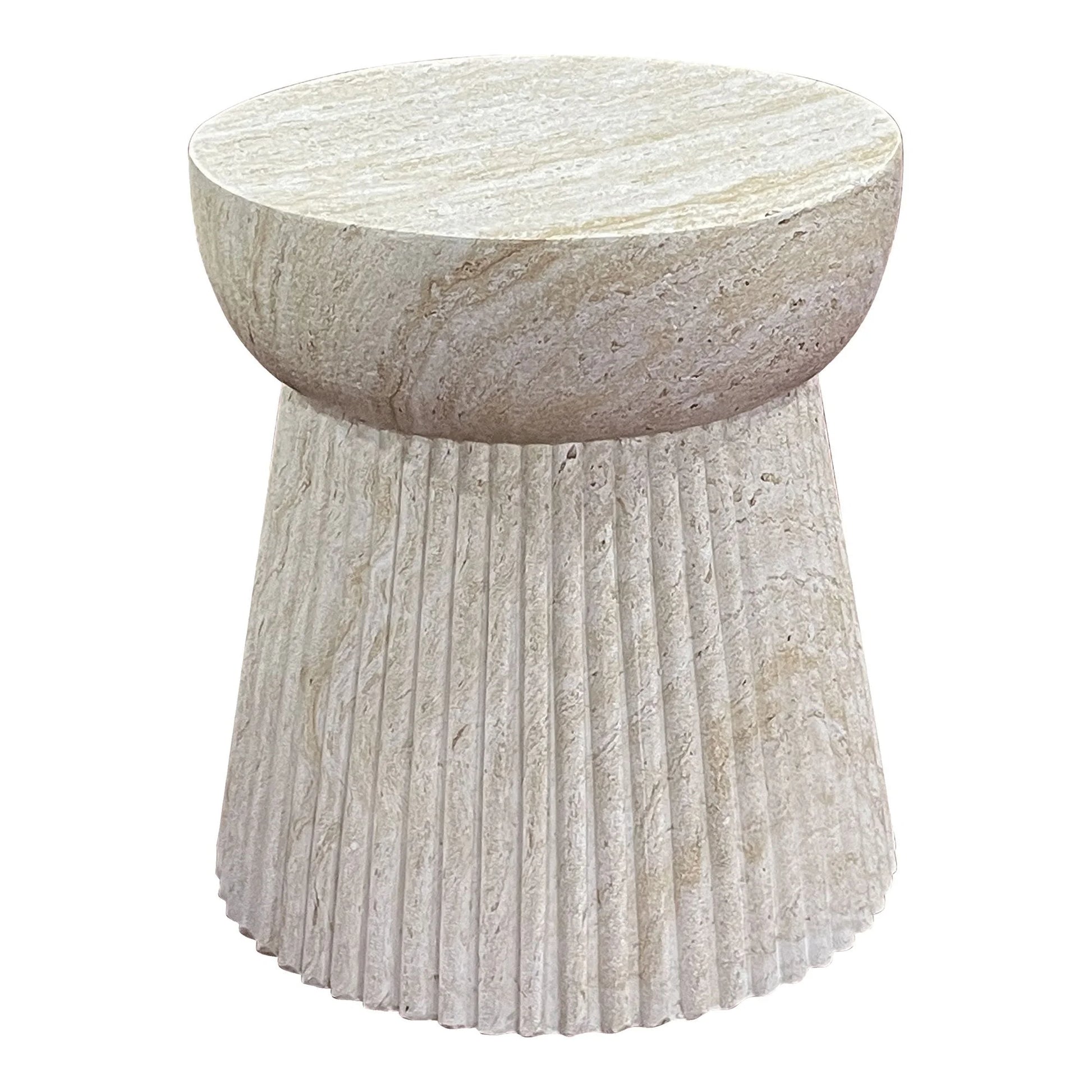 Table d’appoint en fibre minérale rainurée Ø37x43 cm