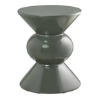 Table d’appoint en fibre de verre laquée vert bouteille forme sablier Ø34 cm