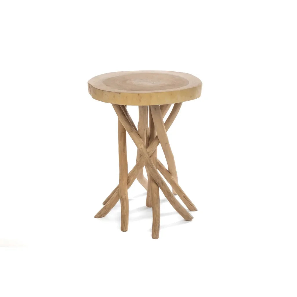 Table d’appoint ronde en bois avec pieds en brindille pour La table dappoint Gili