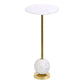 Table d’appoint en marbre et laiton rond Ø25x54 cm
