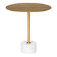 Table d’appoint en marbre et laiton rond Ø51x52 cm