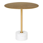 Table d’appoint en marbre et laiton rond Ø51x52 cm