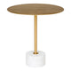 Table d’appoint en marbre et laiton rond Ø51x52 cm