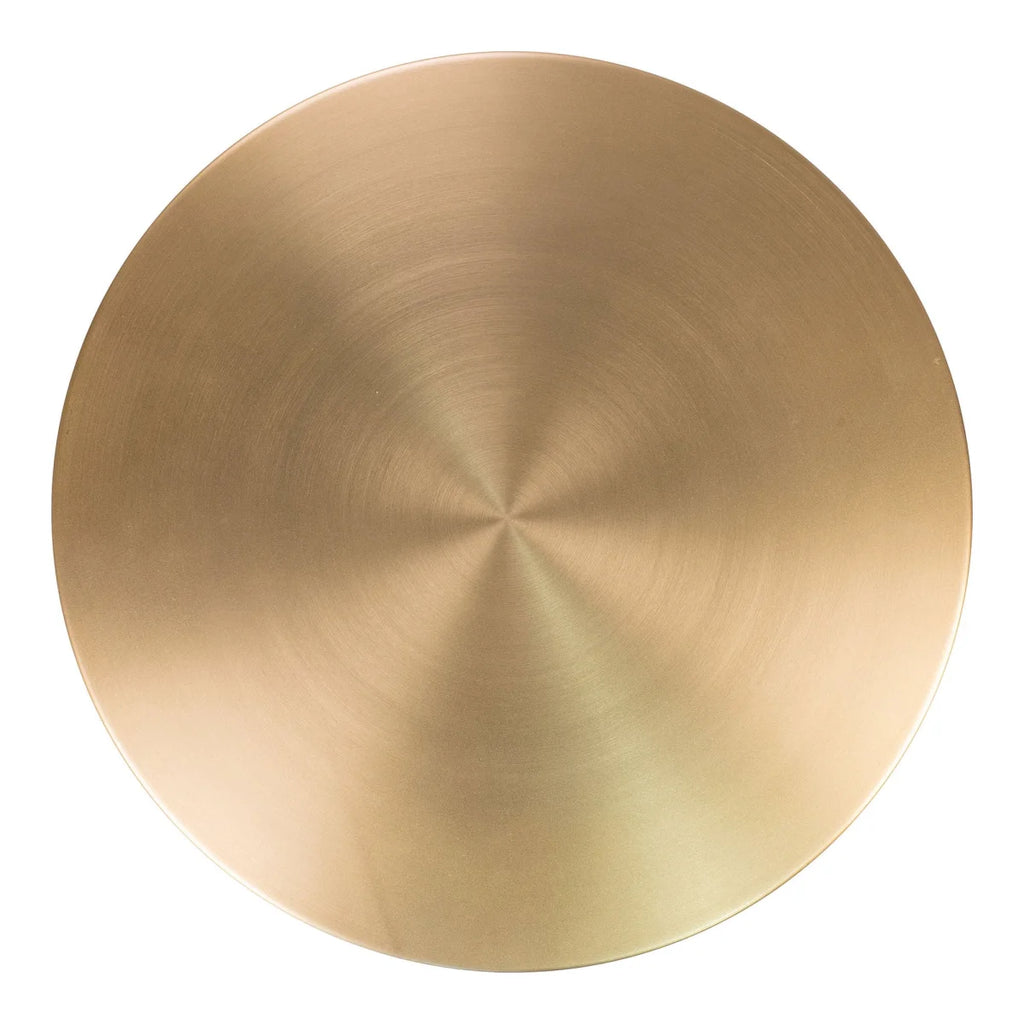 Table d’appoint ronde en marbre et laiton Ø51x52 cm en laiton brossé