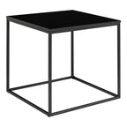 Table d’appoint noire en acier et bois 45x45 cm