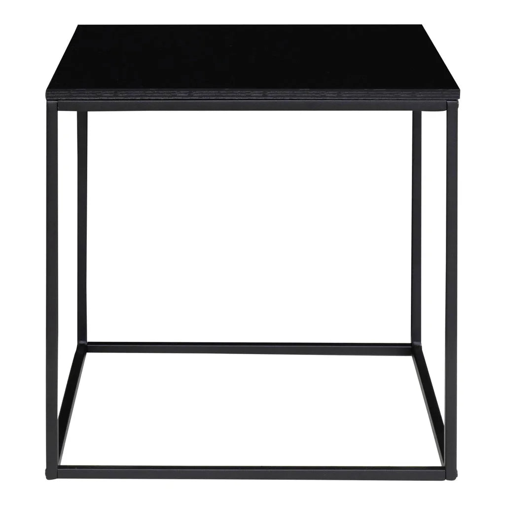 Table d’appoint noire en acier et bois 45x45 cm