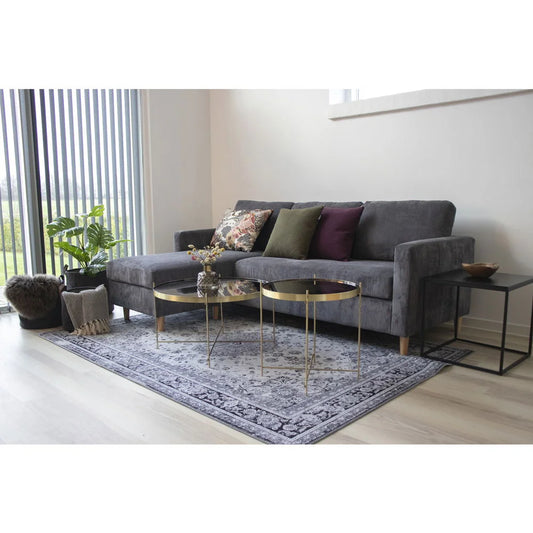 Table d’appoint noire en acier et bois 45x45 cm