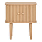 Table d’appoint en pin et MDF naturelle 2 portes 45x50 cm