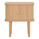 Table d’appoint en pin et MDF naturelle 2 portes 45x50 cm