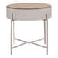 Table d’appoint ronde en acier beige gris Ø40 cm