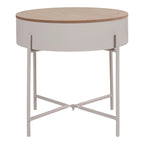 Table d’appoint ronde en acier beige gris Ø40 cm