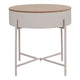 Table d’appoint ronde en acier beige gris Ø40 cm