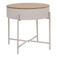 Table d’appoint ronde en acier beige gris Ø40 cm