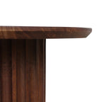 Table d’appoint ronde en bois brun foncé cannelé, Ø55 cm