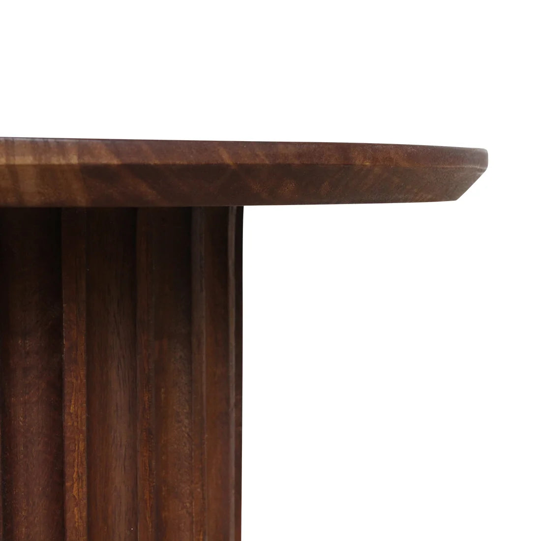 Table d’appoint ronde en bois brun foncé cannelé, Ø55 cm