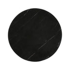 Table d’appoint ronde en marbre noir veiné blanc, Ø40 cm