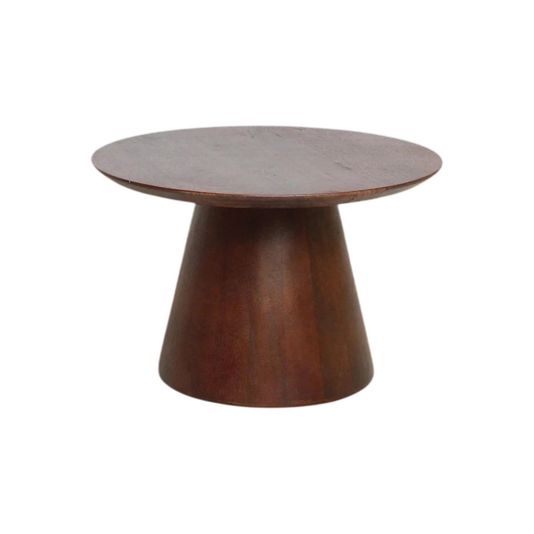 Table d’appoint ronde en bois de manguier brun conique, Ø55 cm