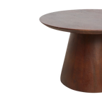 Table d’appoint ronde en bois de manguier brun conique, Ø55 cm