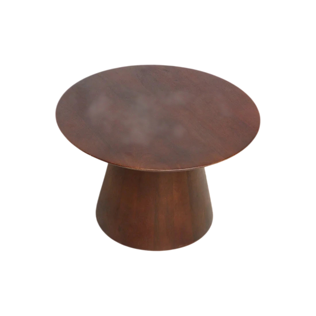 Table d’appoint ronde en bois de manguier brun conique Ø55 cm