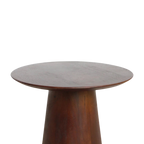 Table d’appoint ronde en bois de manguier brun avec plateau en marbre gris clair, Ø50 cm