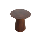 Table d’appoint ronde en bois de manguier brun, Ø50 cm, ton cuivré minimaliste