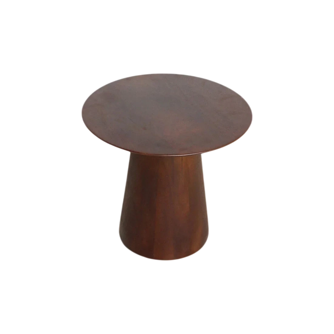 Table d’appoint ronde en bois de manguier brun, Ø50 cm, ton cuivré minimaliste