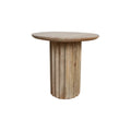 Table d’appoint ronde en bois de manguier naturel sculpté, Ø50 cm