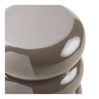 Tabouret céramique taupe brillante empilé rond Ø35,5 cm
