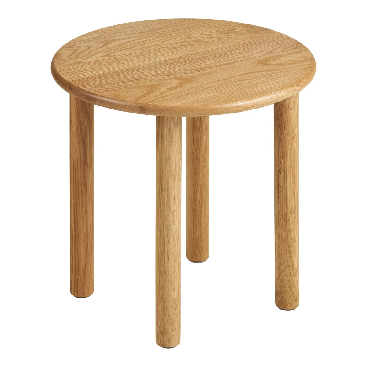 Table d’appoint ronde en chêne clair naturel, Ø40 cm, 4 pieds cylindriques