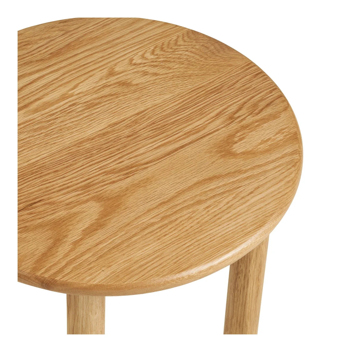 Table d’appoint ronde en chêne clair naturel avec grain de bois léger pour salon