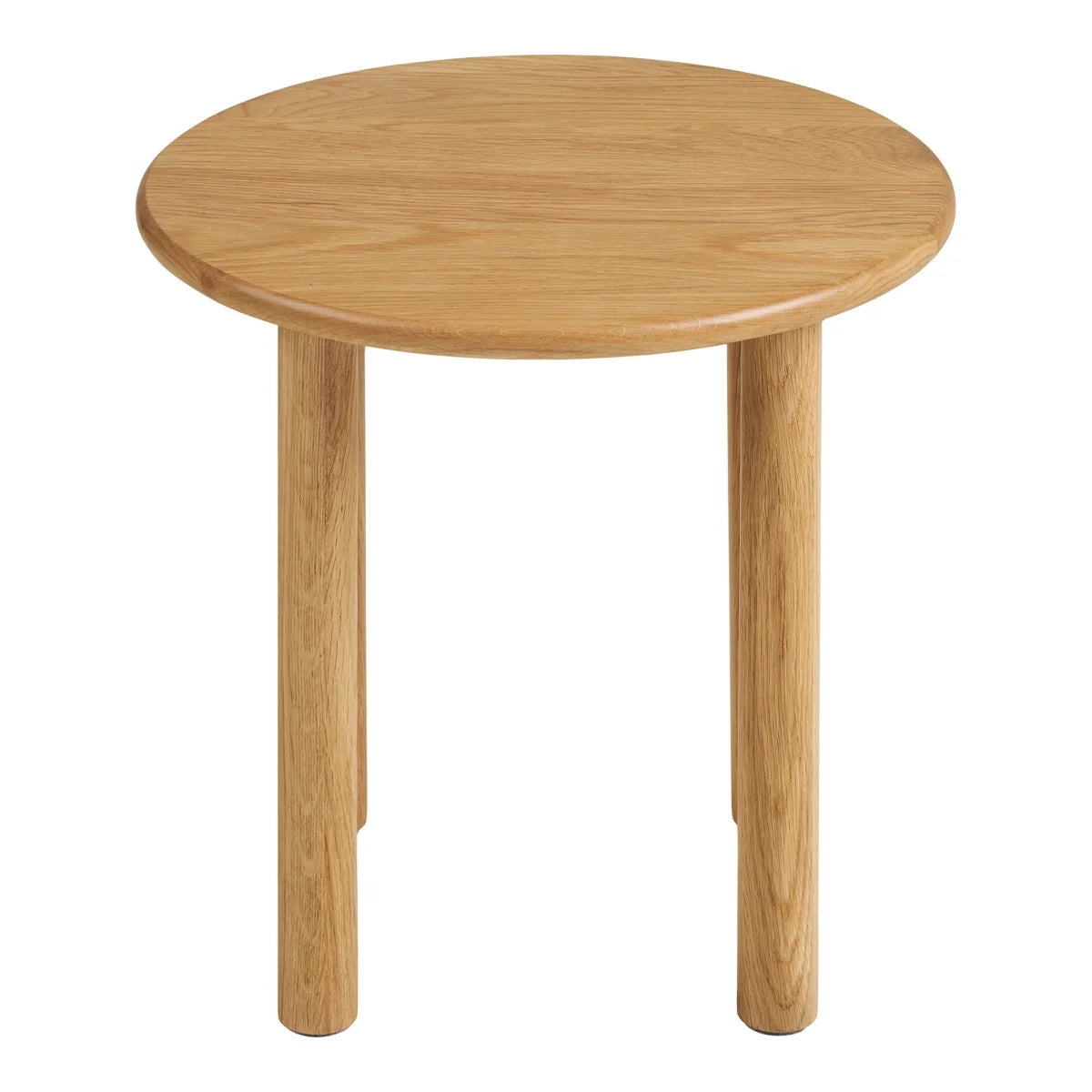 Table d’appoint ronde en chêne clair naturel avec trois jambes cylindriques