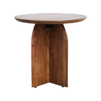 Table d’appoint ronde en manguier brun, piètement croisé, Ø50 cm