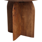 Table d’appoint ronde en manguier brun, piétement croisé, Ø50 cm