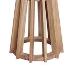 Tabouret en bois clair ajouré avec base ronde, Ø40 cm