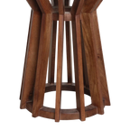 Base de table ronde en bois de manguier sculpté, forme conique élégante, Ø40 cm