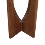 Table d’appoint ronde en marbre noir et bois sculpté, H50 cm