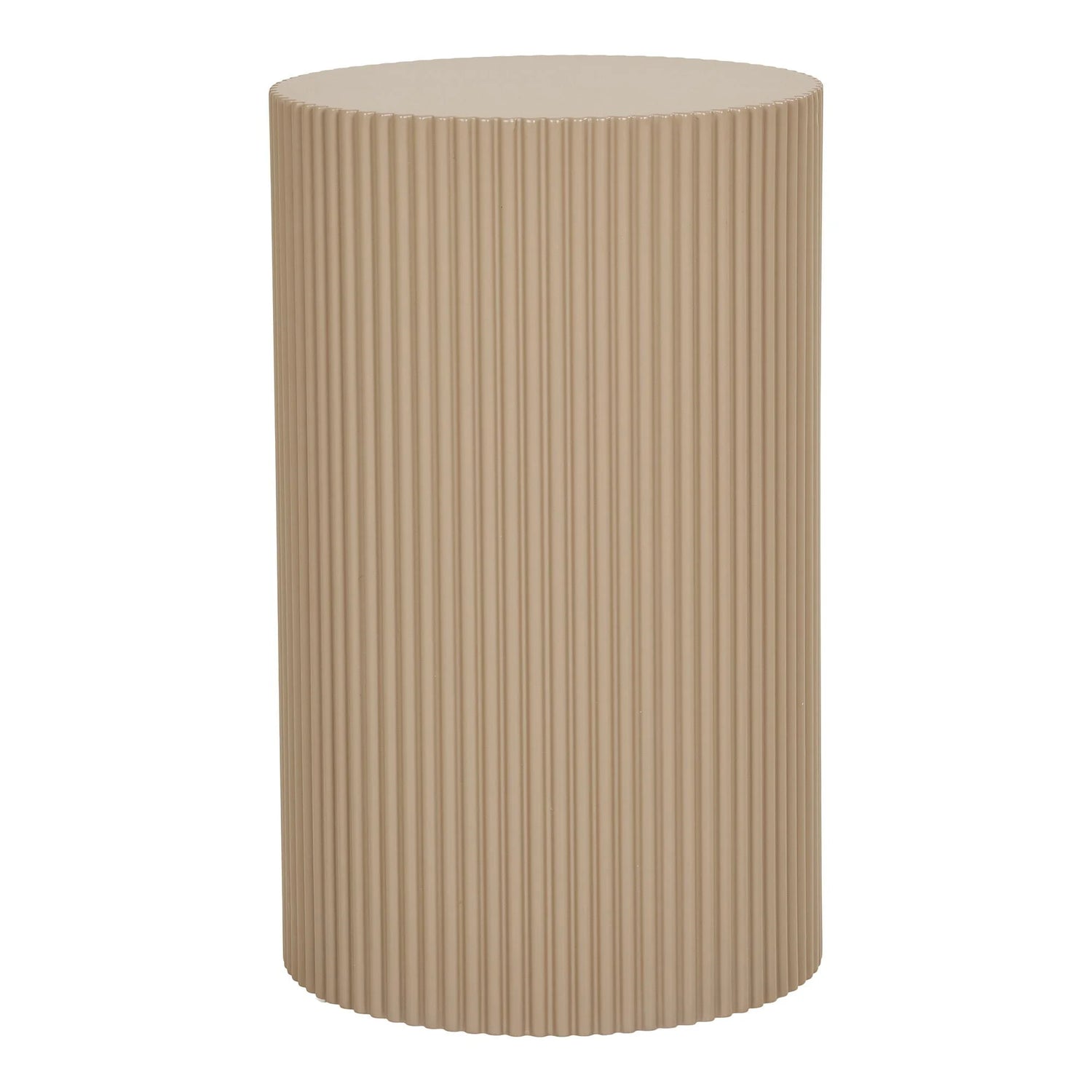 Table d’appoint ronde en MDF gris beige ø30x50 cm