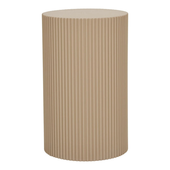 Table d’appoint ronde en MDF gris beige ø30x50 cm