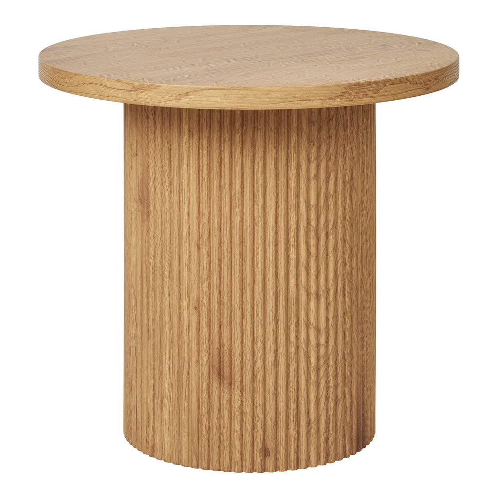 Table d’appoint ronde en bois de chêne clair MDF naturel ø48x45 cm