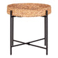 Table d’appoint ronde en métal et jacinthe d’eau Ø50 cm