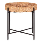 Table d’appoint ronde en métal et jacinthe d’eau Ø50 cm