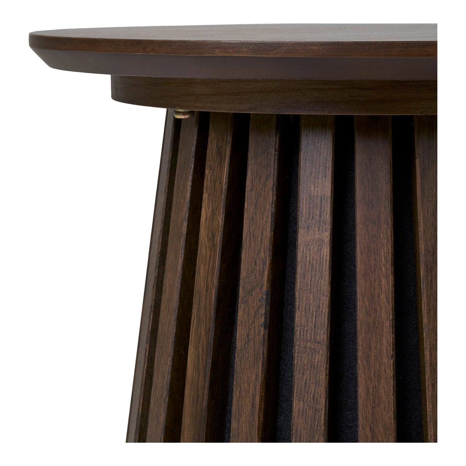 Table d’appoint ronde en placage chêne fumé 40x50 cm
