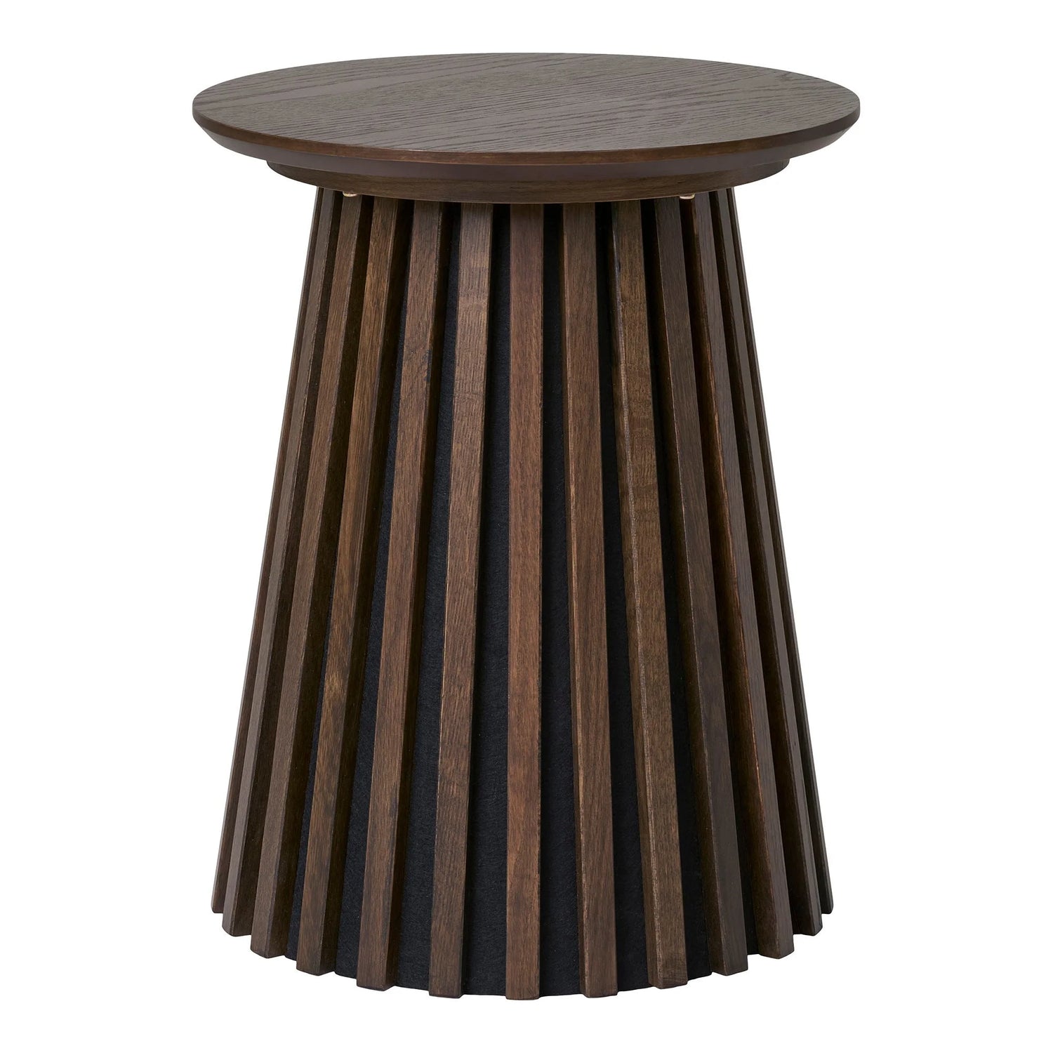 Table d’appoint ronde en placage chêne fumé 40x50 cm