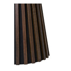 Table d’appoint ronde en placage chêne fumé 40x50 cm avec lattes en bois brun foncé texturé