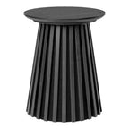 Table d’appoint ronde en placage chêne noir 40x50 cm