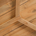 Table d’appoint ronde en teck naturel pour extérieur Ø47 cm