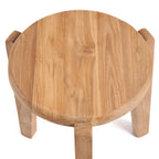 Table d’appoint ronde en teck recyclé – Naturel – Ø40 cm
