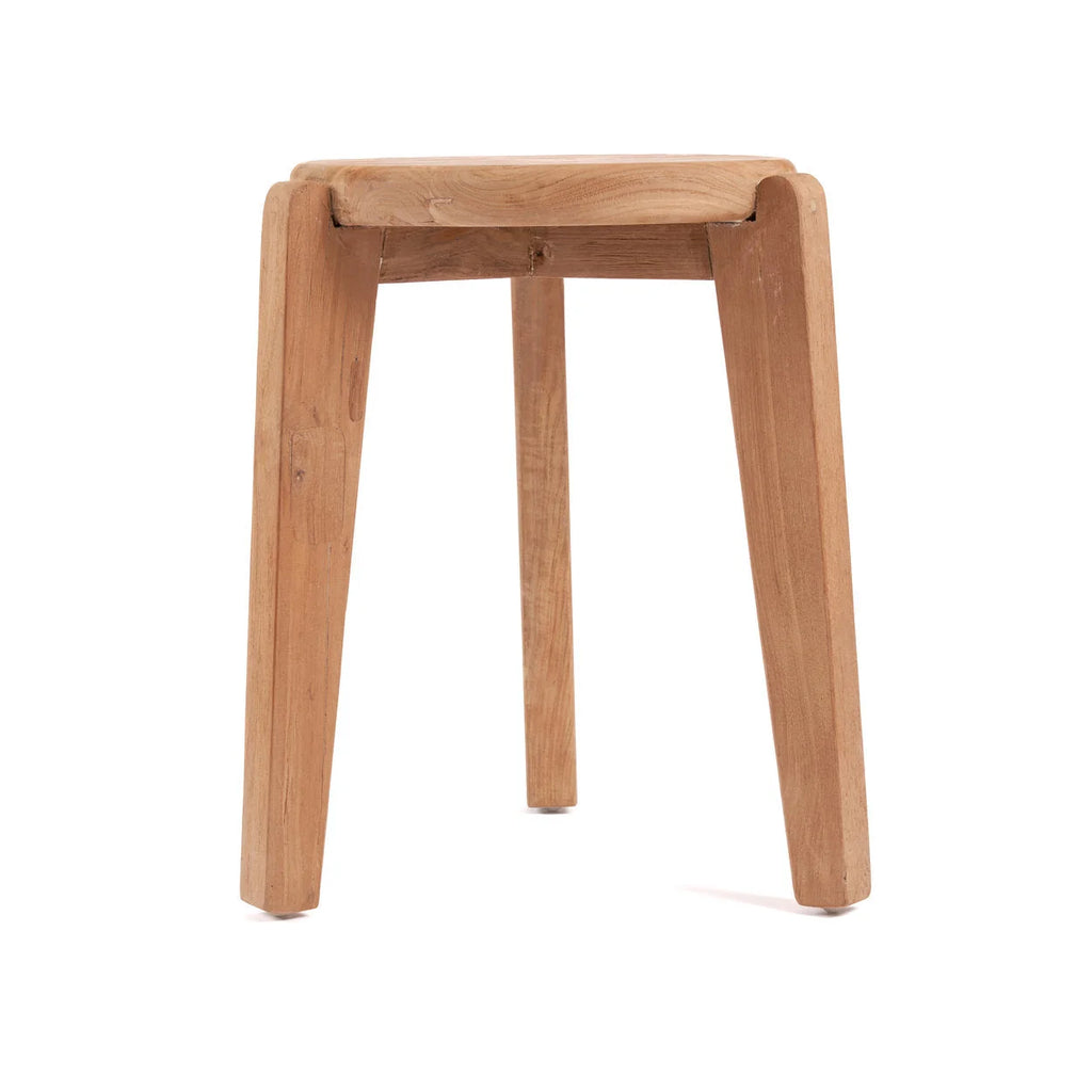 Table d’appoint ronde en teck recyclé – Naturel – Ø40 cm