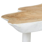 Table d’appoint en teck massif blanc naturel organique 45x45 cm